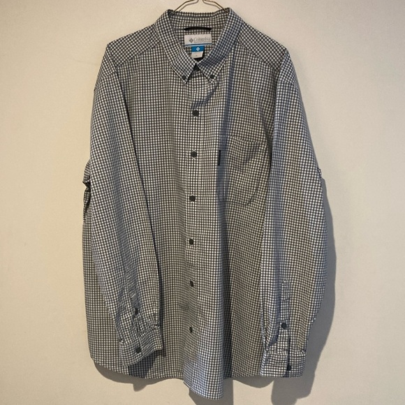 Columbia men’s long sleeve button collar shirt XL geometrical print - Picture 1 of 10